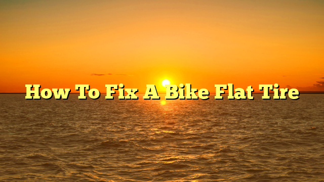 How To Fix A Bike Flat Tire